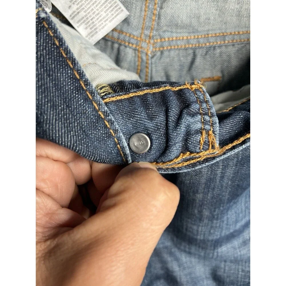 Levis Jeans Mens (Measured 34x33) Blue Denim 527 Low Boot Cut Dark Wash Flare